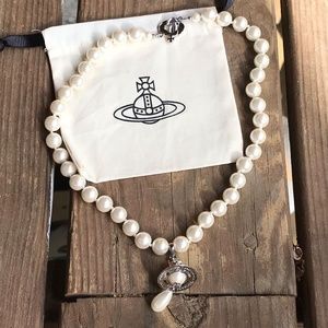 Vivienne Westwood One Row Drop Pearl Choker